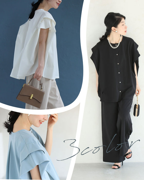 CICA成分配合。着る保湿プルオーバートップスとパンツ2点セット【set】