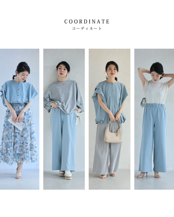 CICA成分配合。着る保湿プルオーバートップスとパンツ2点セット【set】