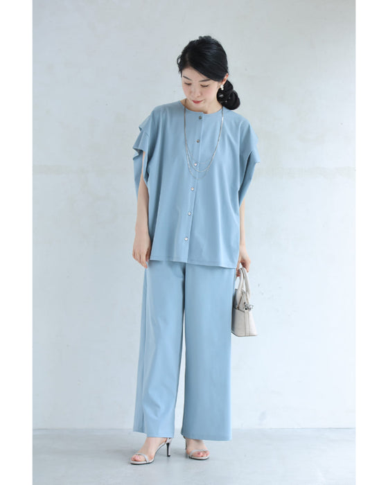 CICA成分配合。着る保湿プルオーバートップスとパンツ2点セット【set】