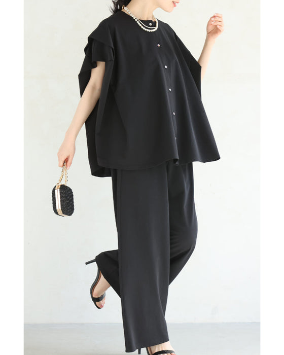 CICA成分配合。着る保湿プルオーバートップスとパンツ2点セット【set】