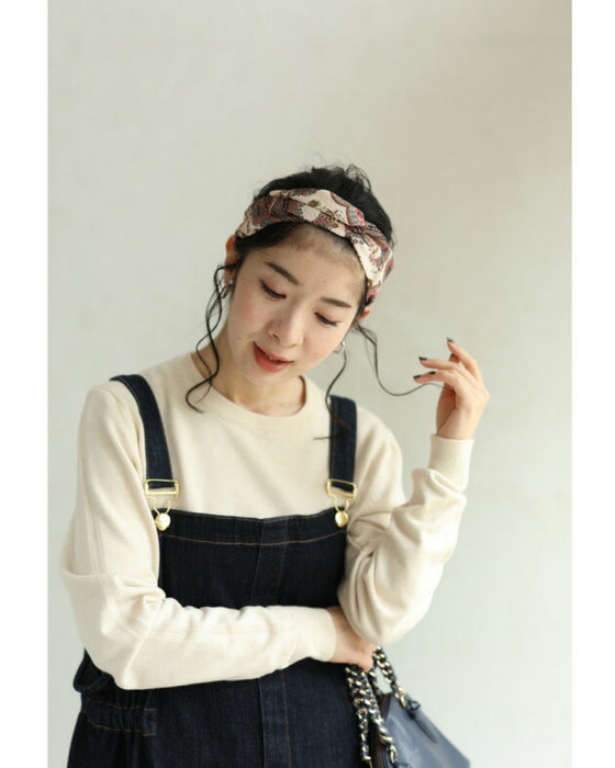 いつもの下ろし髪に。スカーフ柄ツイストヘアバンド