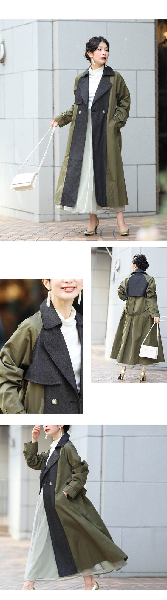 このデニムラインが可愛いトレンチコート