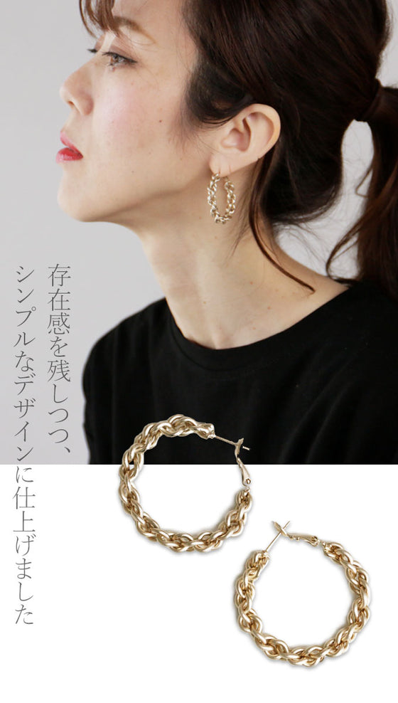 連なる、上品な輝き。フープピアス。