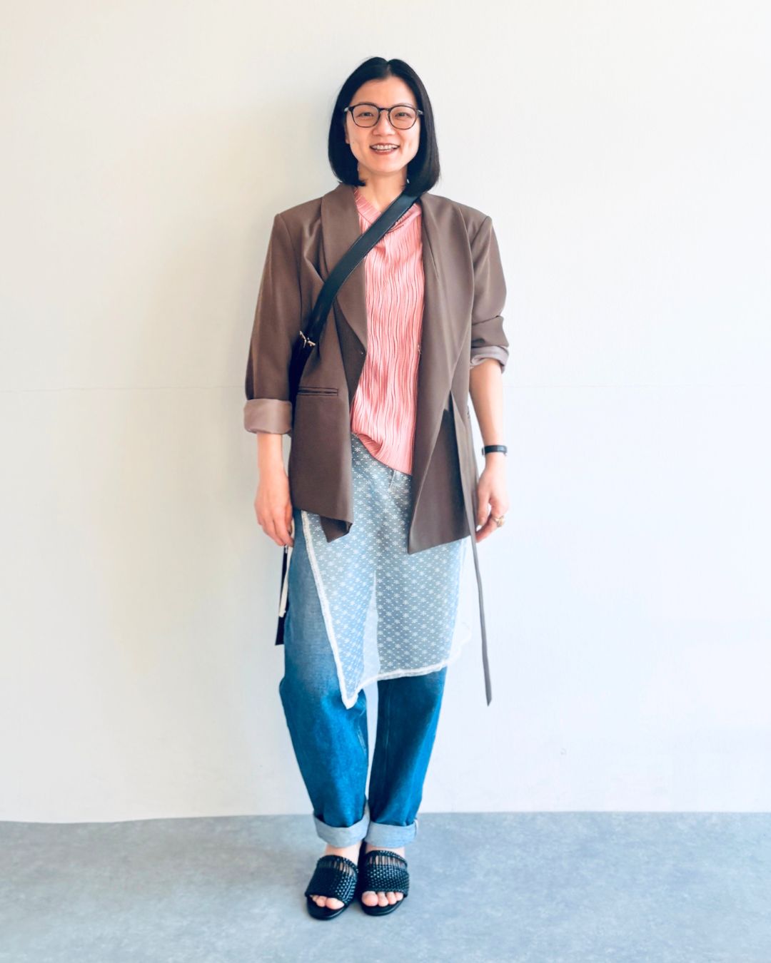 ブラウン×ピンクで叶える、凛とした「優しさ」コーデ