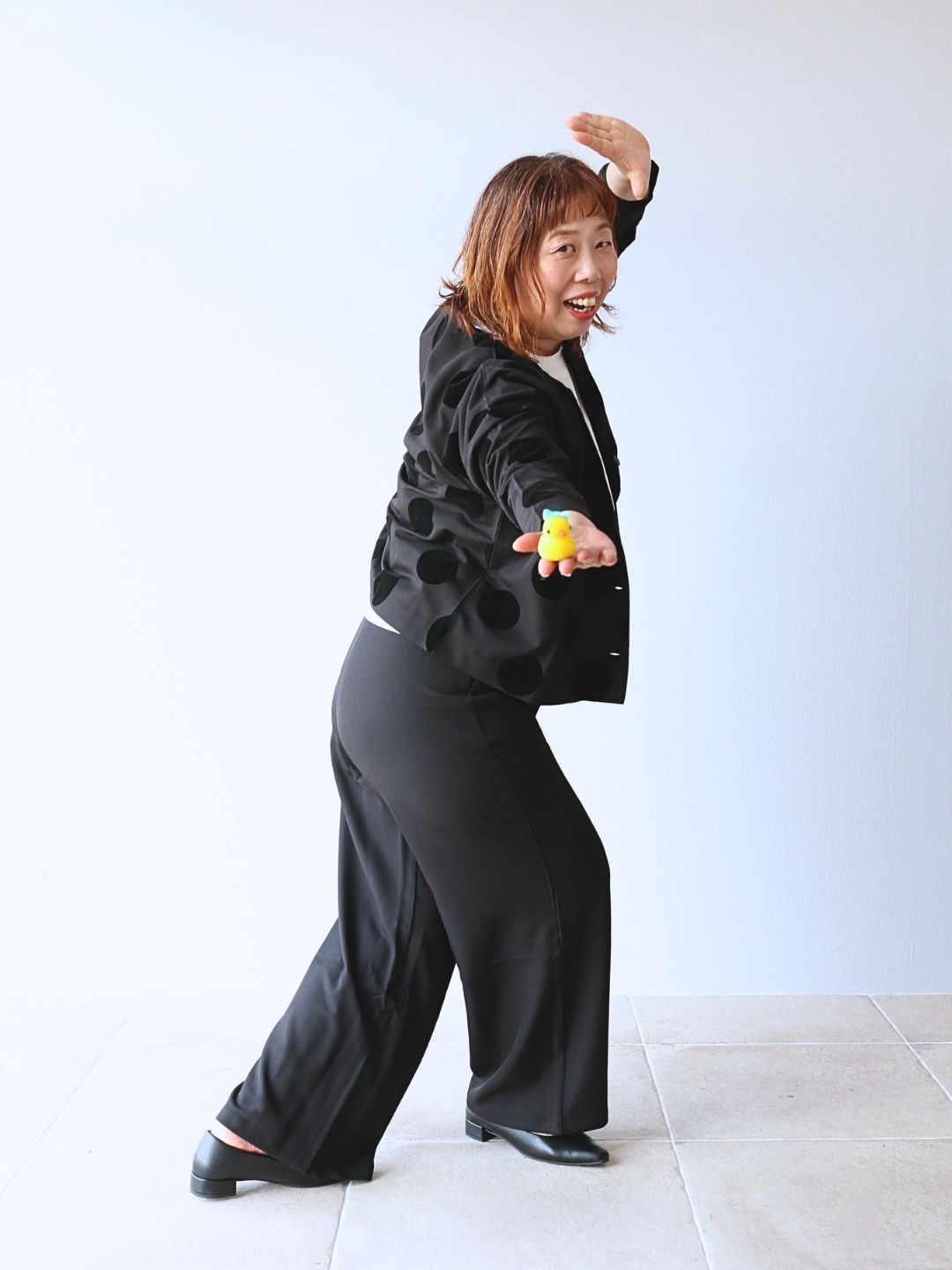 ドットジャケットで、スマイルスーツアップ