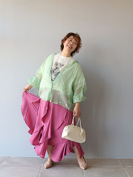 春の風に揺れる♪ 爽やかシアーと大人のピンク