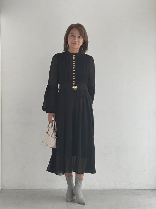 華やかシフォンワンピース