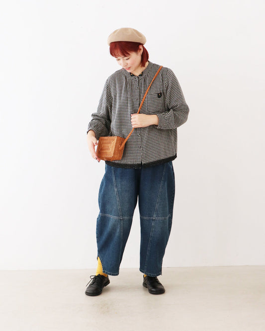 やさしいギンガムの休日コーデ