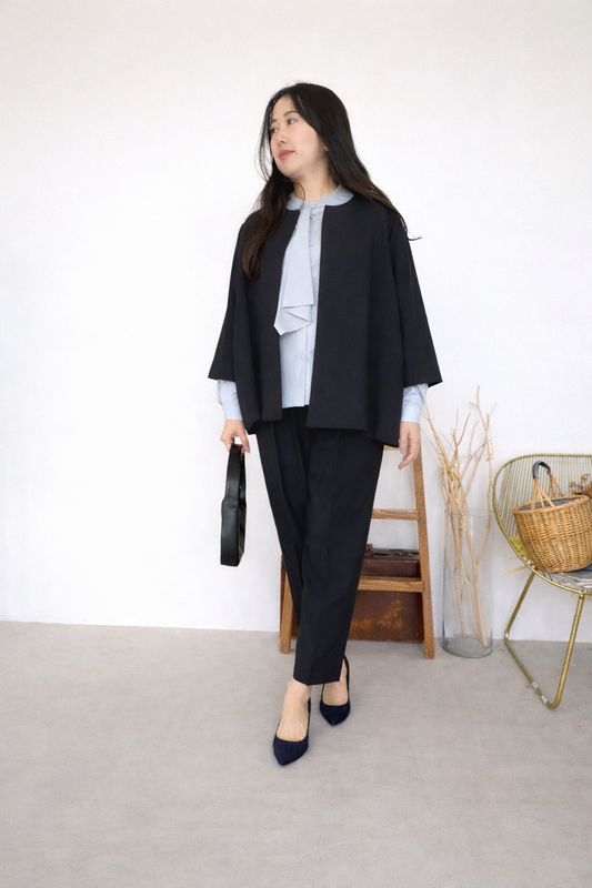 ネイビーセットアップでつくる上品きれいめコーデ