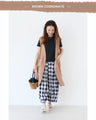 <3 colors available> Coordination set with sheer and unique pattern fabrics