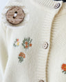 花小道刺繍ニットカーディガン