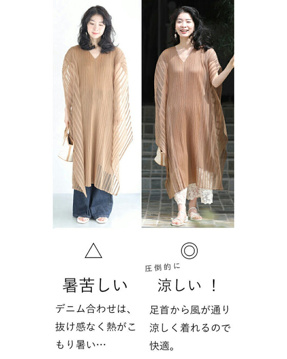 ワンピに重ねる涼みレースパンツ