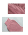 Knit top with puffed sleeves and off-neck puffed sleeves