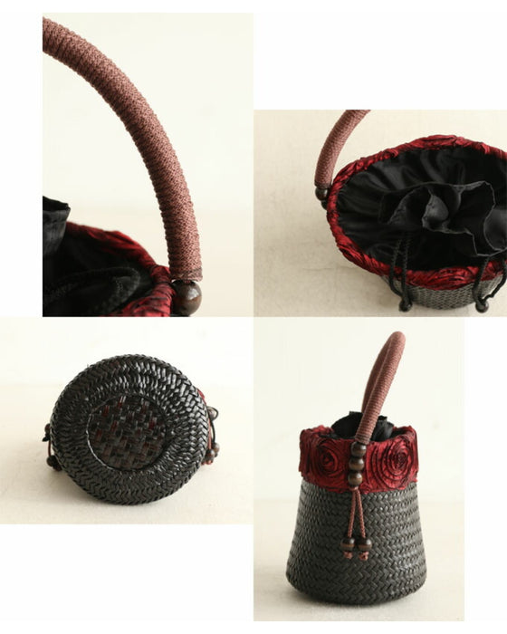 Original Basket bag with elegant roses