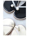 Soft and easy to walk in toe ring style single pearl sandals