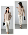 Color-blocked work blouse