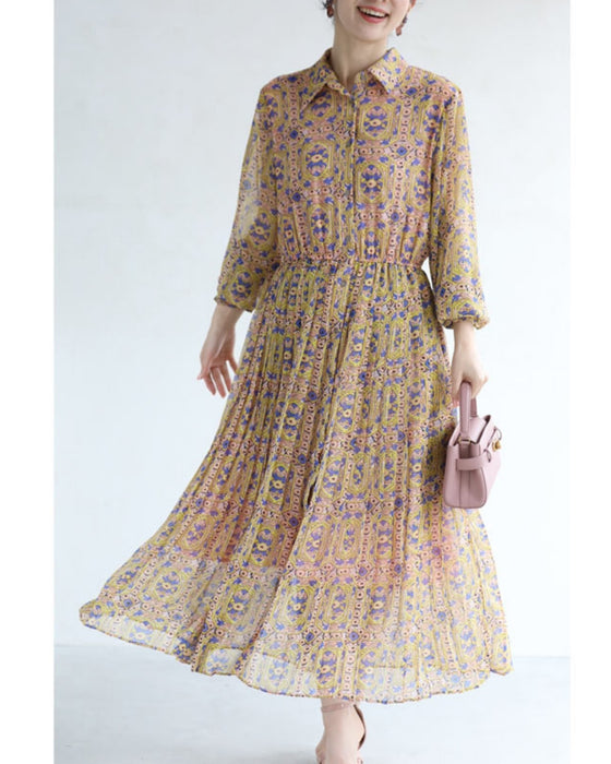 アールヌーヴォーな風が吹くプリーツワンピース