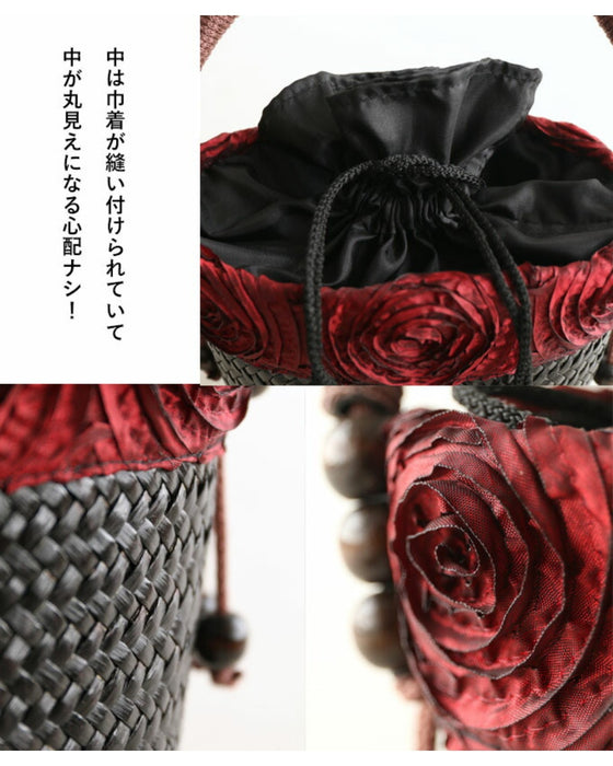 Original Basket bag with elegant roses