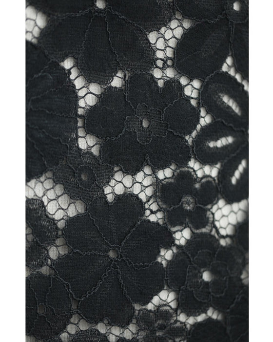 【セール商品返品交換不可】浮かぶ黒花レースのミディアムスカート