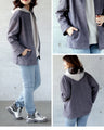 A suede-like collarless jacket for adults that will make your wish come true