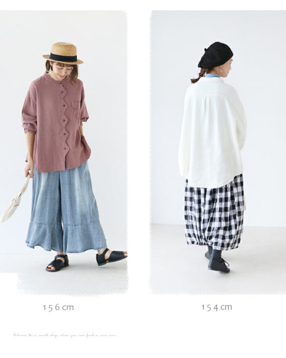 〈全2色〉連なるダイヤシャツ
