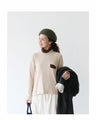 [Sale items cannot be returned or exchanged] Bicolor turtleneck top
