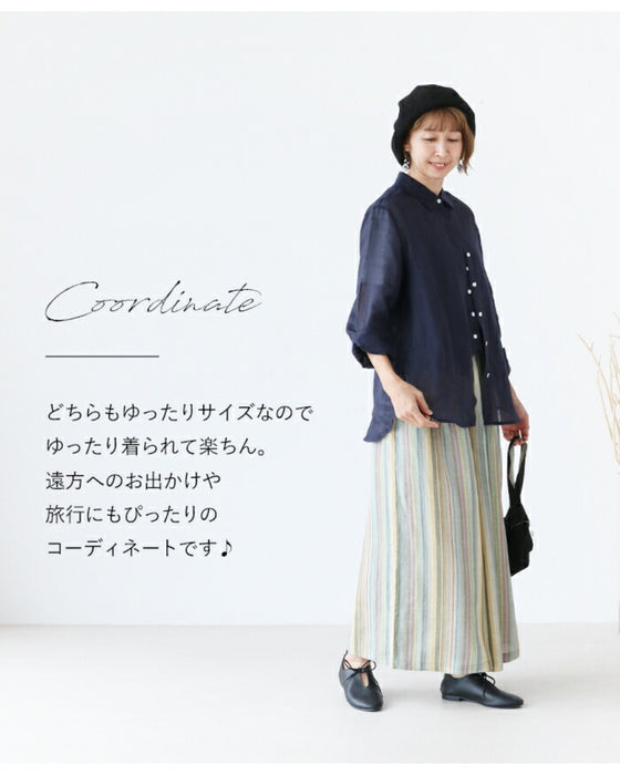 (パンツの色と丈が選べる)大人の涼やかお洒落コーデセット