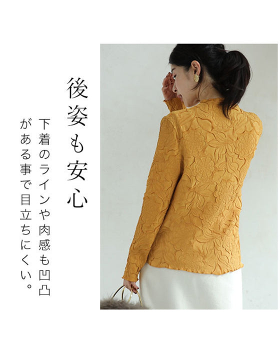 Carved Flower Super Stretch Long Sleeve Top