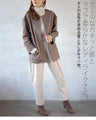 A suede-like collarless jacket for adults that will make your wish come true