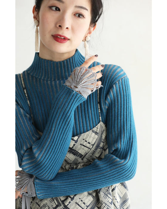 Optical illusion shadow line knit