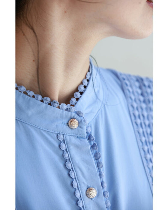 (ベルト付き) 爽やかな風感じるサークルレースのロングワンピース