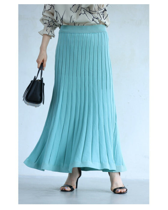 届いた日から即戦力 着回し 2点セット リラックスニットカットソーとラインニットスカート