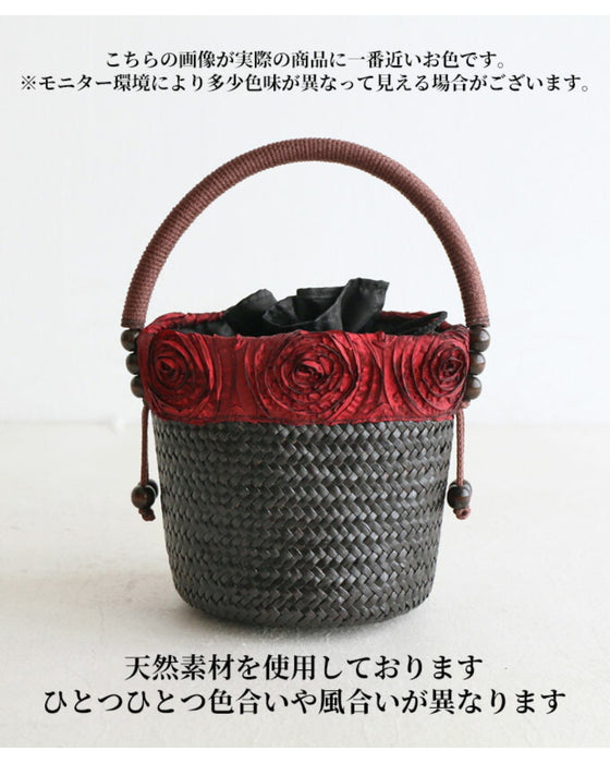 Original Basket bag with elegant roses