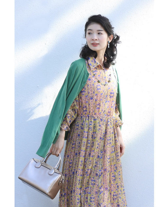 アールヌーヴォーな風が吹くプリーツワンピース