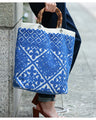 ヨーロッパの風感じるタイル柄 バンブートートバッグ