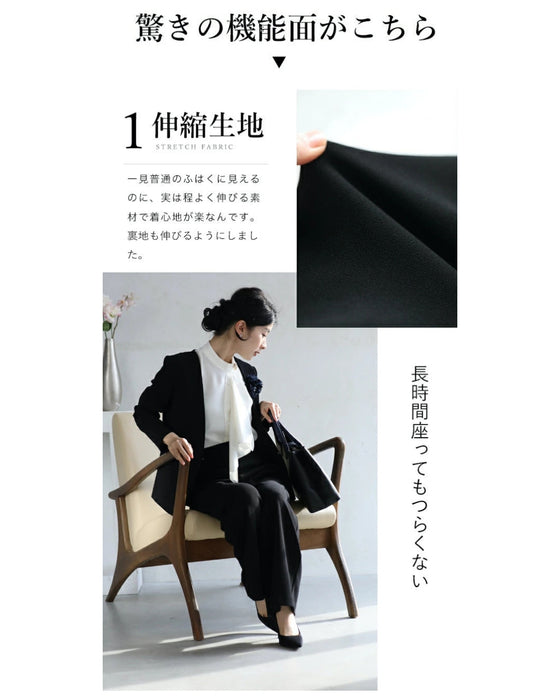 動きやすさに感動 伸縮 襟なし ジャケット