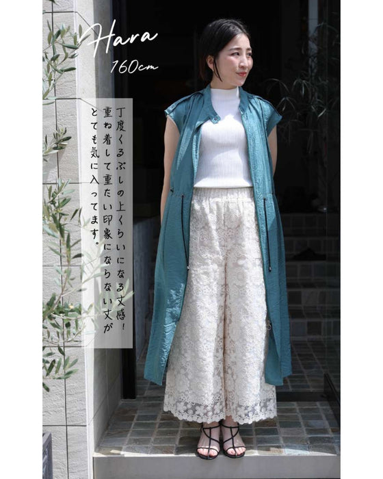 ワンピに重ねる涼みレースパンツ