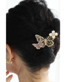 いつものスタイルに咲かせる花と蝶々のヘアアクセサリー