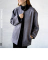 A suede-like collarless jacket for adults that will make your wish come true