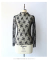 A lace inner that stylishly hides wrinkles around the neck