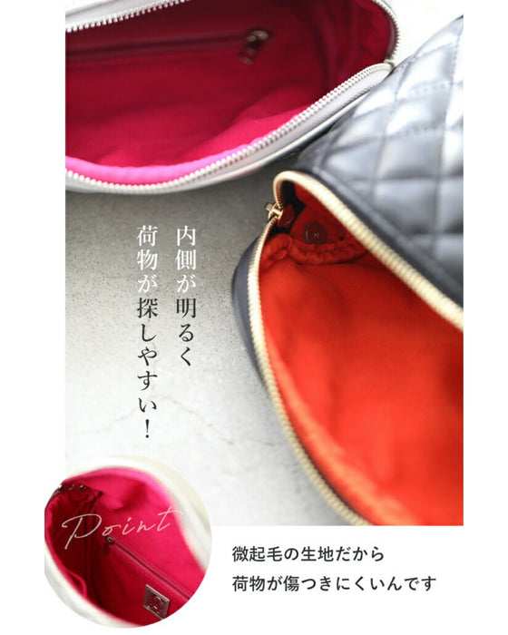 A large capacity quilted body bag that adults can carry with elegance