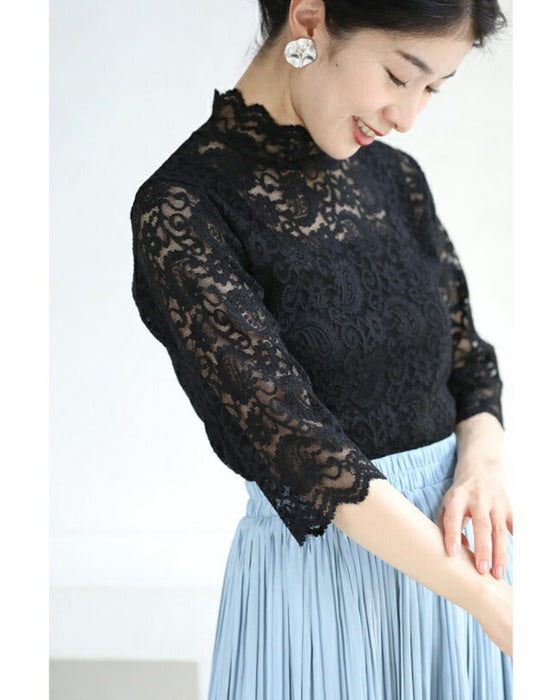 T-shirt graduation declaration 5/8 sleeve lace inner