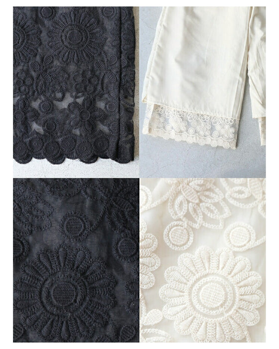 ワンピに重ねる涼みレースパンツ