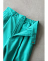 Stain-resistant colored tuck pants