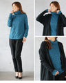 otona original tops: Floral shirring that can be the centerpiece of your outfit (blue)