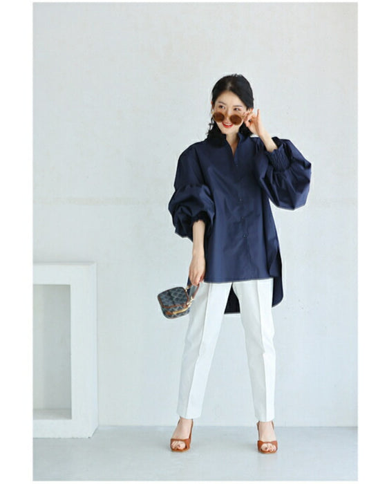Stain-resistant colored tuck pants