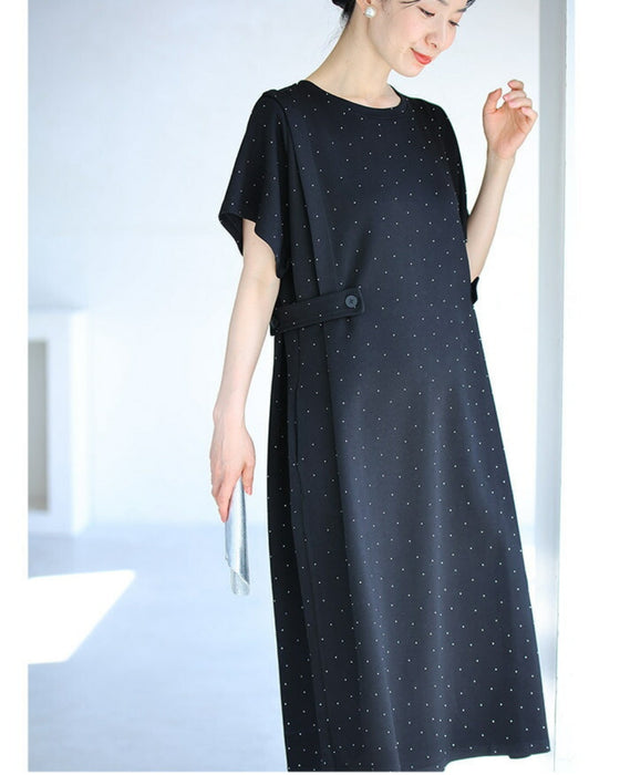 楽なのにきちんと見せ 星空ワンピース