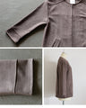A suede-like collarless jacket for adults that will make your wish come true