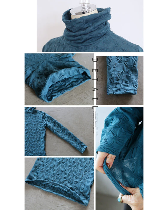 otona original tops: Floral shirring that can be the centerpiece of your outfit (blue)