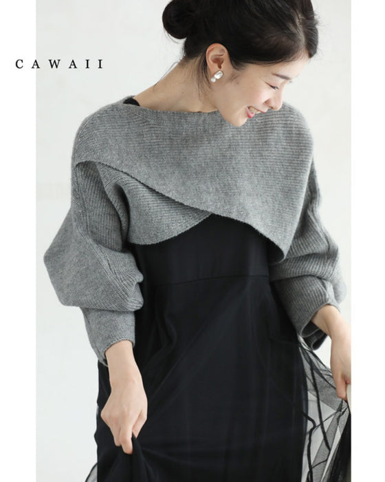 重ねるだけでお洒落上級者。ボレロ丈ニットプルオーバートップス